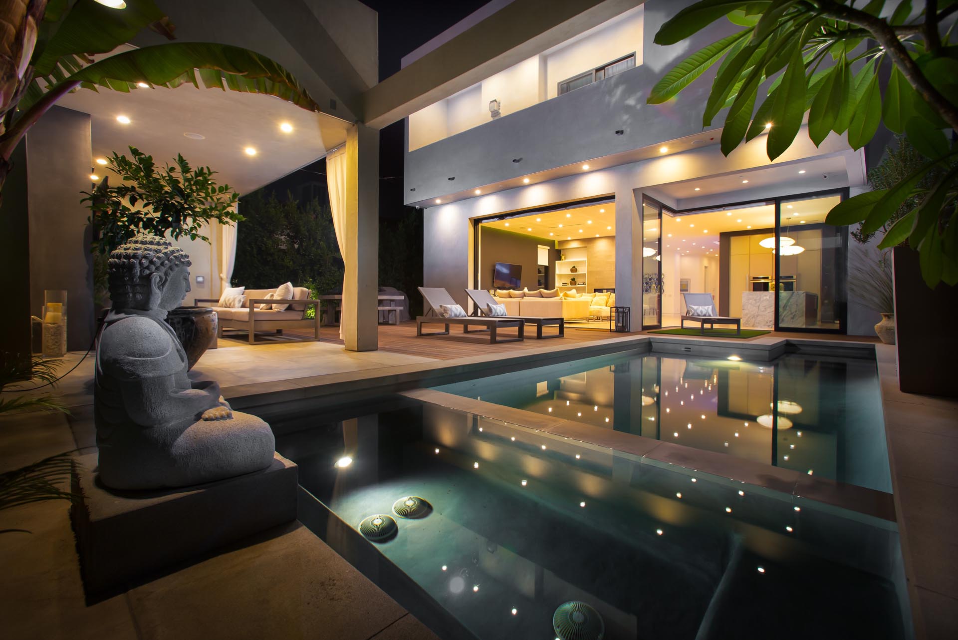 Courtyard at night